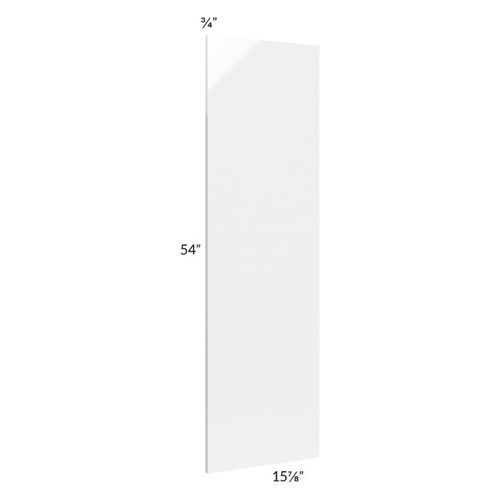 Milan White Gloss Wainscot 54" Wall Panel (for 15" deep cabinets)