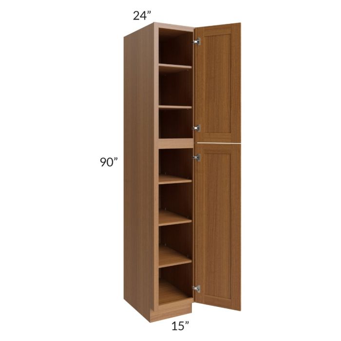 Artisan Walnut Shaker 15x90 Wall Pantry