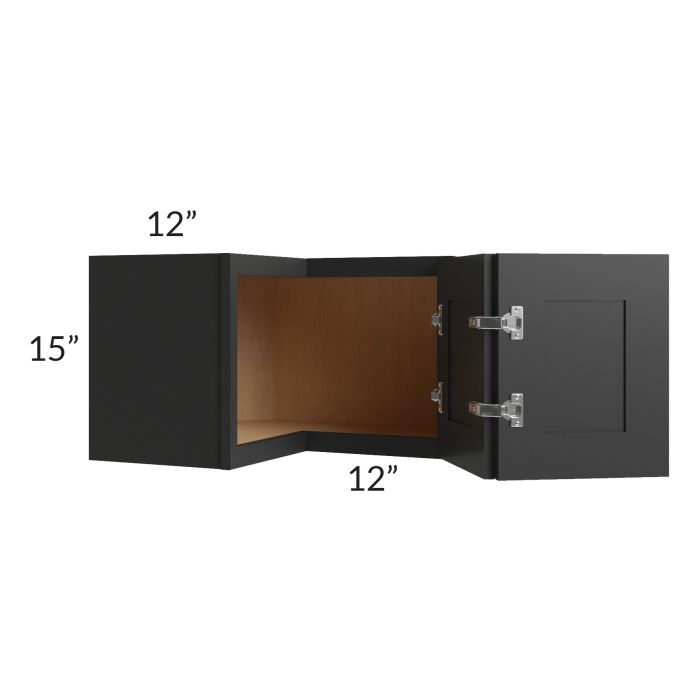 Midtown Black Shaker 24x15 Square Corner Wall Cabinet
