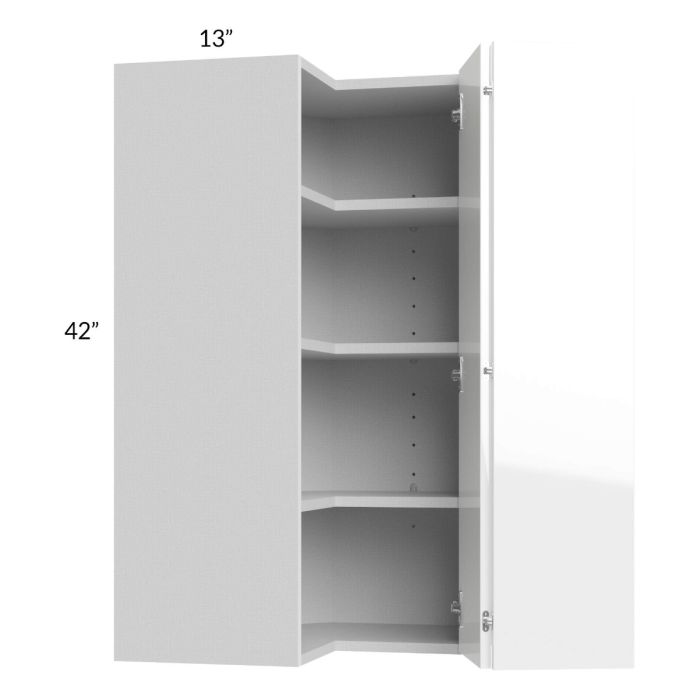 Milan White Gloss 24x42 Square Corner Wall Cabinet