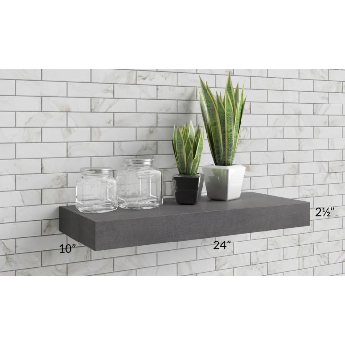 Stone Grey 24" Floating Shelf