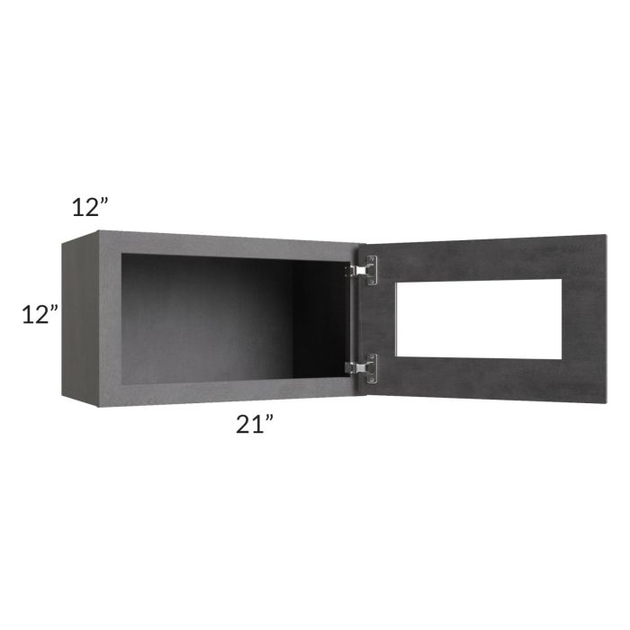 Stone Grey 21x12 Decorative Wall Cabinet with Plain Glass