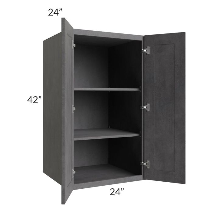 Stone Grey 24x42x24 Split Pantry Wall Cabinet