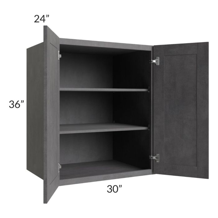 Stone Grey 30x36x24 Split Pantry Wall Cabinet