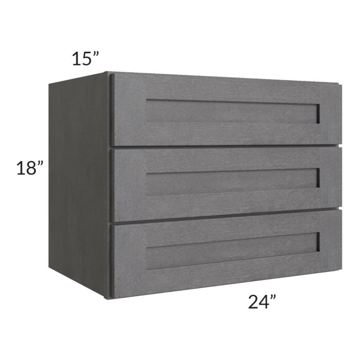 Stone Grey 18x24 3-Drawer Wall Cabinet