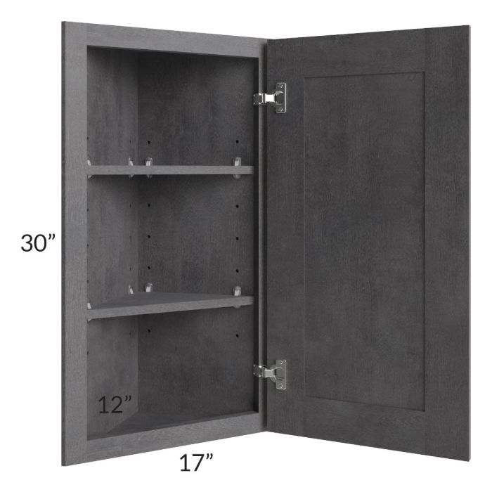 Stone Grey 12x30 Wall End Angle Cabinet