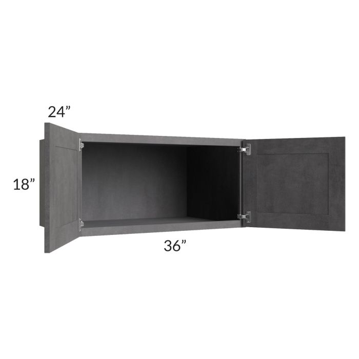 Stone Grey 36x18x24 Refrigerator Wall Cabinet