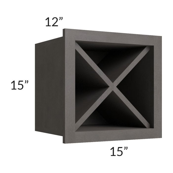 Midtown Dark Grey Shaker 15x15 Wine Rack Cabinet