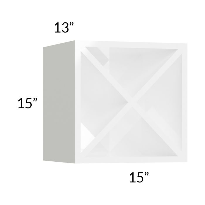 Milan White Gloss 15x15 Wine Rack Cabinet