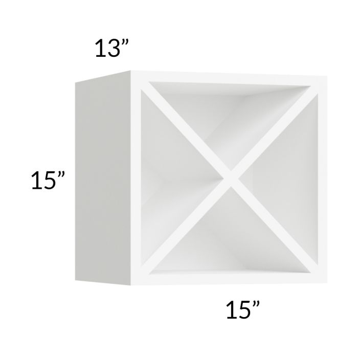 Milan White Matte 15x15 Wine Rack Cabinet