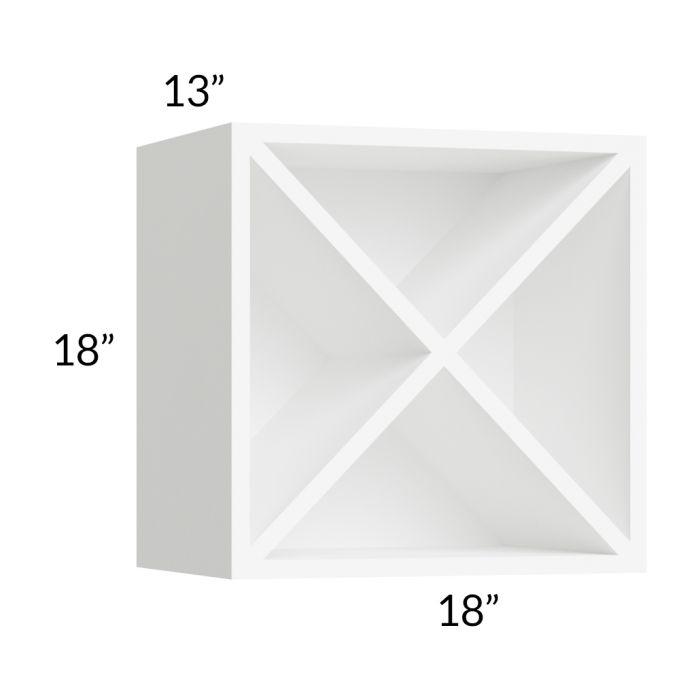 Milan White Matte 18x18 Wine Rack Cabinet