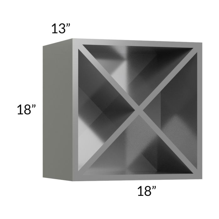 Milan Grey Gloss 18x18 Wine Rack Cabinet
