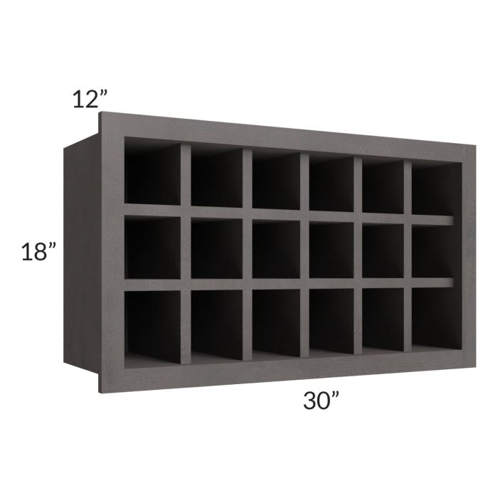Midtown Dark Grey Shaker 30x18 Wine Rack Cabinet