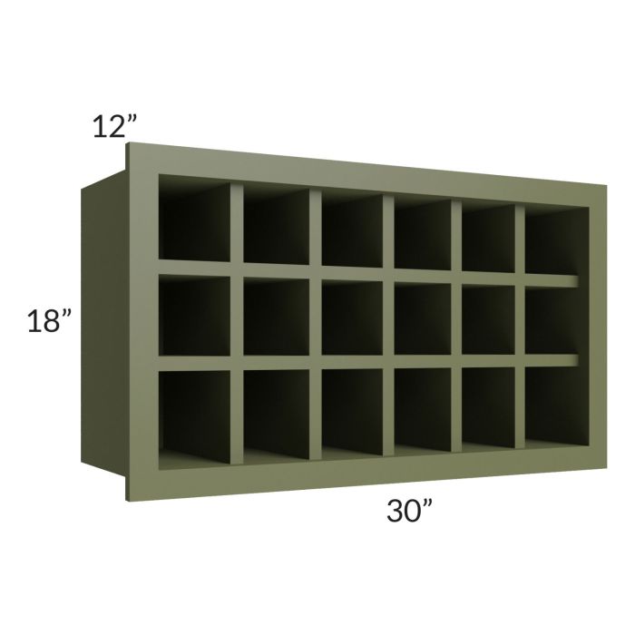 Midtown Hunter Green Shaker 30x18 Wine Rack Cabinet