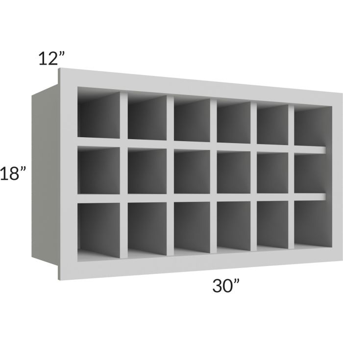 Midtown Painted Grey Shaker 30x18 Wine Rack Cabinet