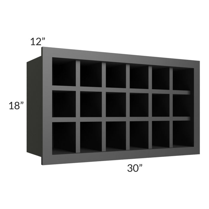 Midtown Black Shaker 30x18 Wine Rack Cabinet