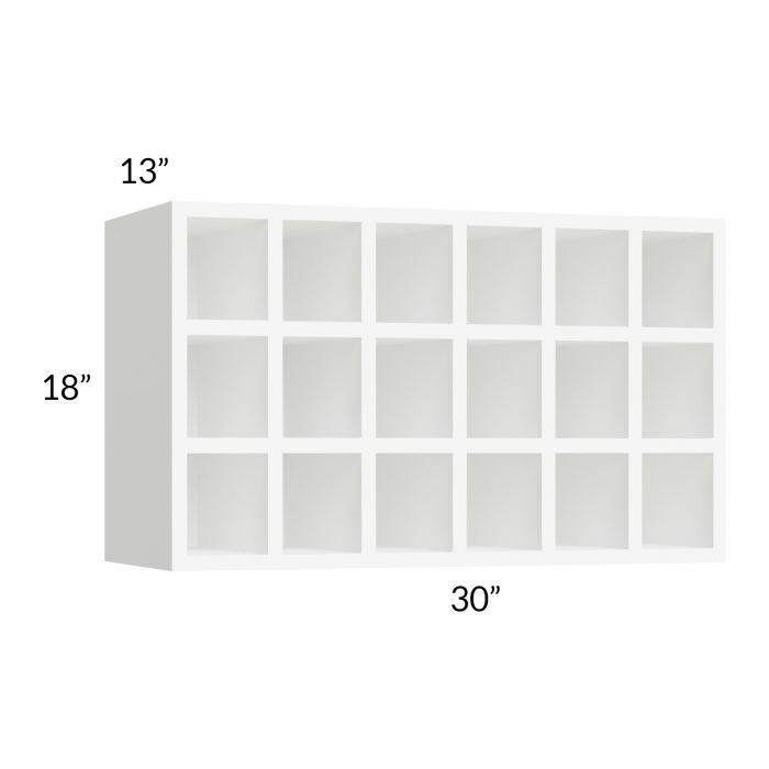 Milan White Matte 30x18 Wine Rack Cabinet