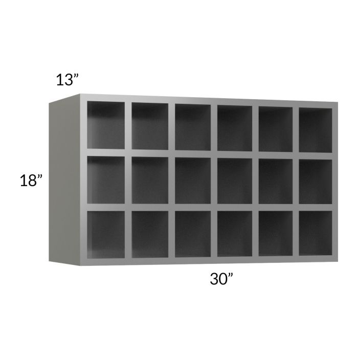 Milan Grey Gloss 30x18 Wine Rack Cabinet