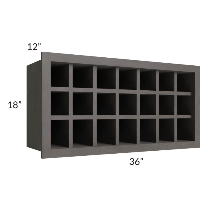 Midtown Dark Grey Shaker 36x18 Wine Rack Cabinet