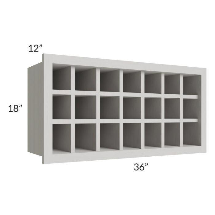 Midtown Light Grey Shaker 36x18 Wine Rack Cabinet