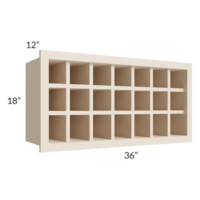 Midtown Cream Shaker 36x18 Wine Rack Cabinet