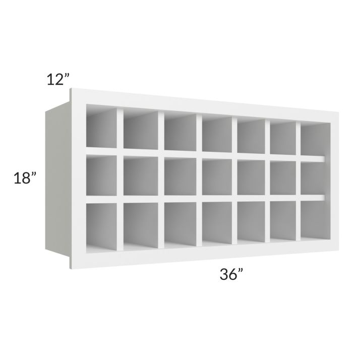 Salem White 36x18 Wine Rack Cabinet