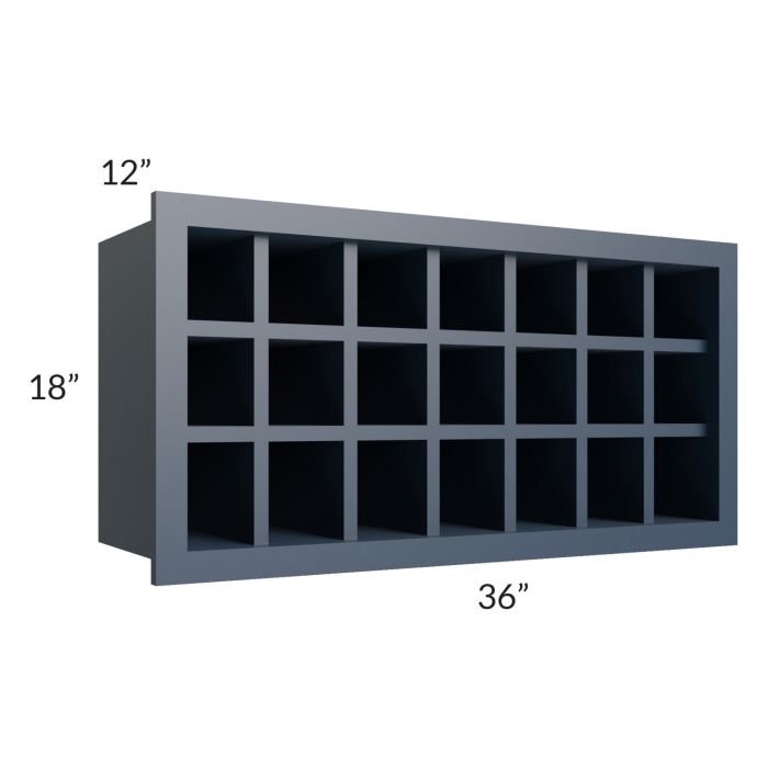 Midtown Blue Shaker 36x18 Wine Rack Cabinet
