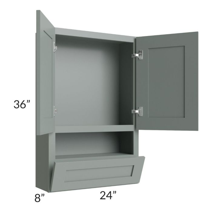 Woodland Green Shaker 24" 2-Drawer Base Cabinet