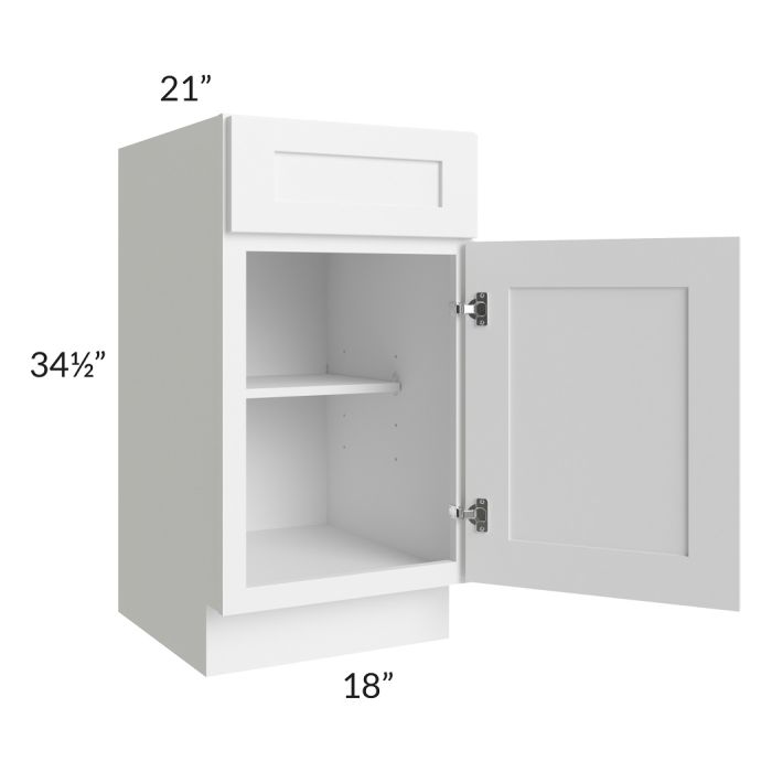 Frosted White Shaker 18" Vanity Base Cabinet