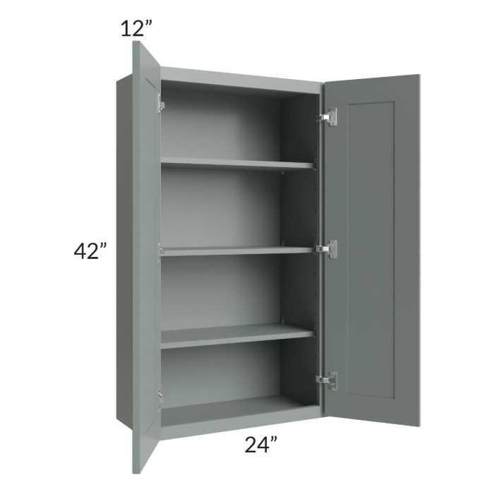 Woodland Green Shaker 24" 2-Drawer Base Cabinet