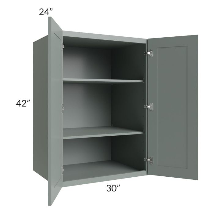 Woodland Green Shaker 24" 2-Drawer Base Cabinet