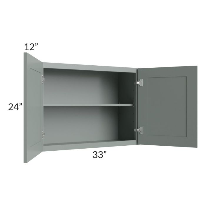 Woodland Green Shaker 24" 2-Drawer Base Cabinet