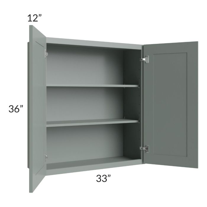 Woodland Green Shaker 24" 2-Drawer Base Cabinet