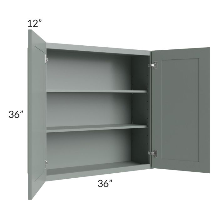 Woodland Green Shaker 24" 2-Drawer Base Cabinet