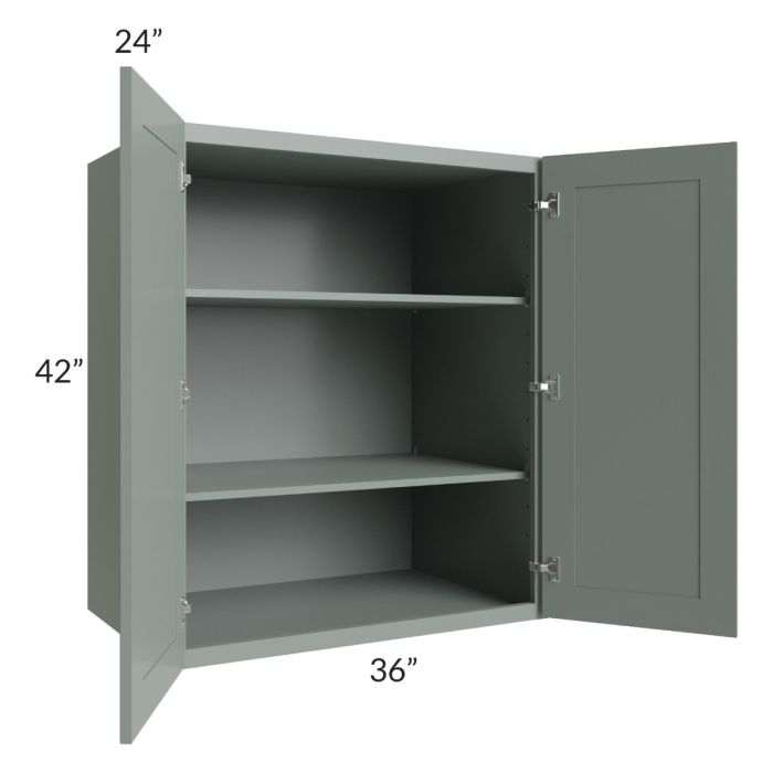 Woodland Green Shaker 24" 2-Drawer Base Cabinet