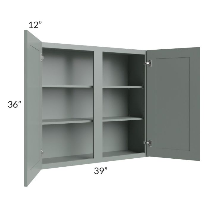 Woodland Green Shaker 24" 2-Drawer Base Cabinet