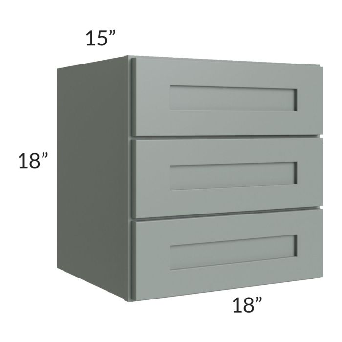 Woodland Green Shaker 24" 2-Drawer Base Cabinet