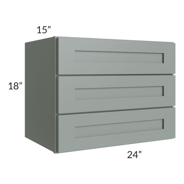 Woodland Green Shaker 24" 2-Drawer Base Cabinet