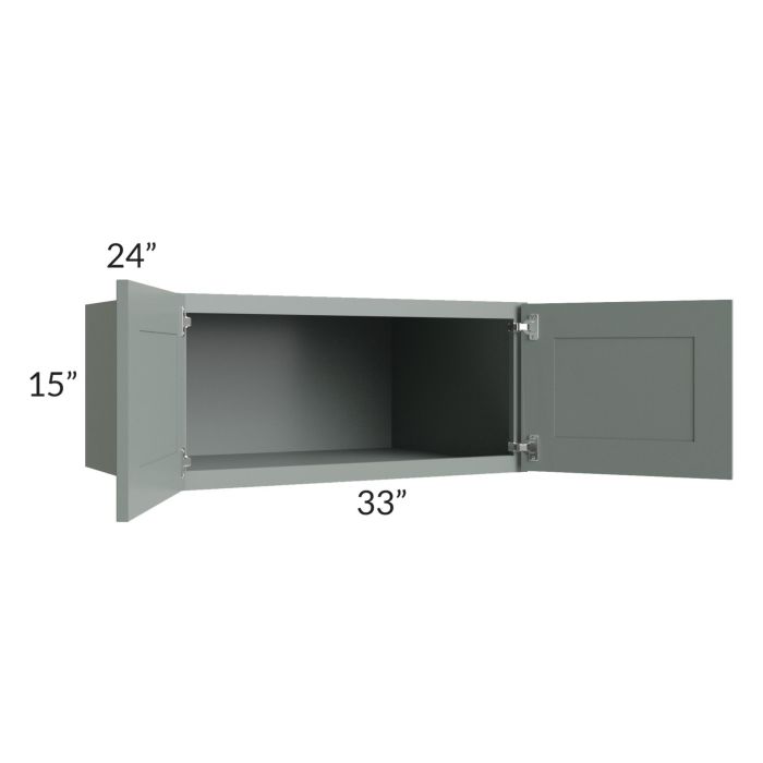 Woodland Green Shaker 24" 2-Drawer Base Cabinet