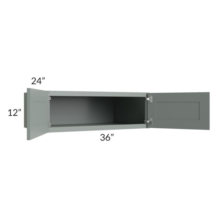 Woodland Green Shaker 24" 2-Drawer Base Cabinet