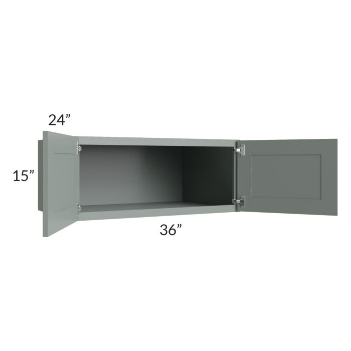 Woodland Green Shaker 24" 2-Drawer Base Cabinet