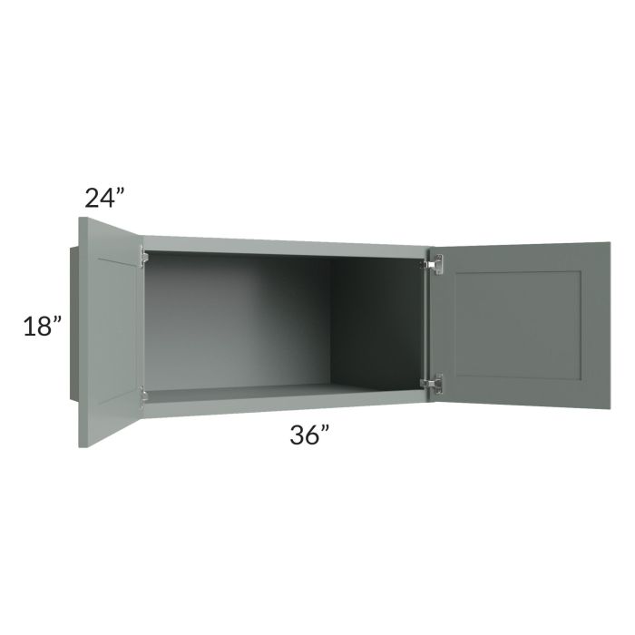 Woodland Green Shaker 24" 2-Drawer Base Cabinet