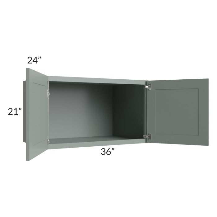 Woodland Green Shaker 24" 2-Drawer Base Cabinet