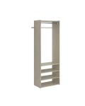 Premium Tower Closet Storage Wall Mounted Wardrobe Organizer Kit System with Adjustable Shelves and Hanging Rod
