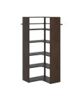 Corner Tower Closet Storage Wall Mounted Wardrobe Organizer Kit System with Shelves