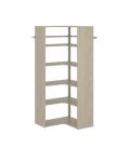 Corner Tower Closet Storage Wall Mounted Wardrobe Organizer Kit System with Shelves
