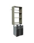 Wall Mounted Wardrobe Closet Storage Organizer Kit System with Shelves and Hanging Hamper Kit