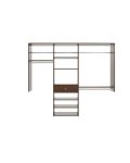 7 Foot Perfect Fit Reach In Closet Storage Wall Mounted Wardrobe Organizer Kit System with Shelves and Drawer