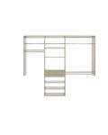 7 Foot Perfect Fit Reach In Closet Storage Wall Mounted Wardrobe Organizer Kit System with Shelves and Drawer