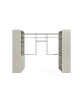 L Shaped Walk In Closet Storage Wall Mounted Wardrobe Organizer Kit System with Shelves and Drawers